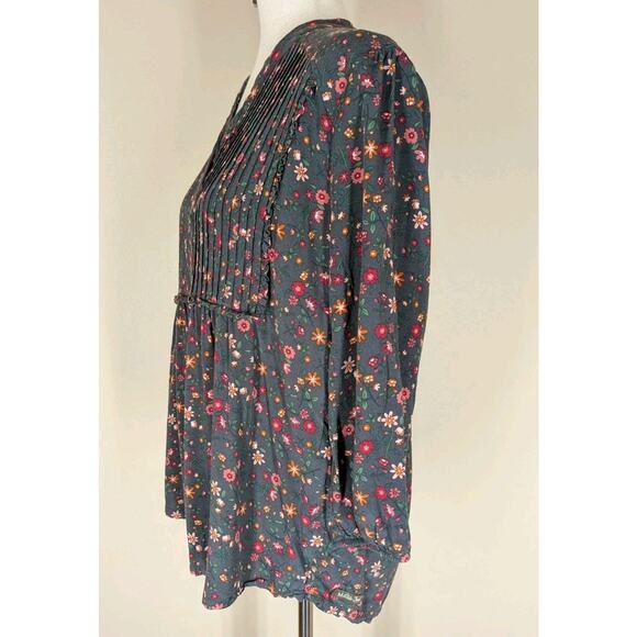 Matilda Jane Womens Shirt Afternoon Stroll Pleated Blouse Floral Peasant Large - Picture 3 of 10